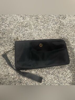 lululemon athletica Black Wristlet Clutch with Gold Logo